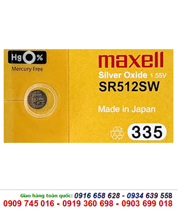 Maxell SR512SW - Pin 335, Pin Maxell SR512SW silver oxide 1.55v (Xuất xứ NHẬT)